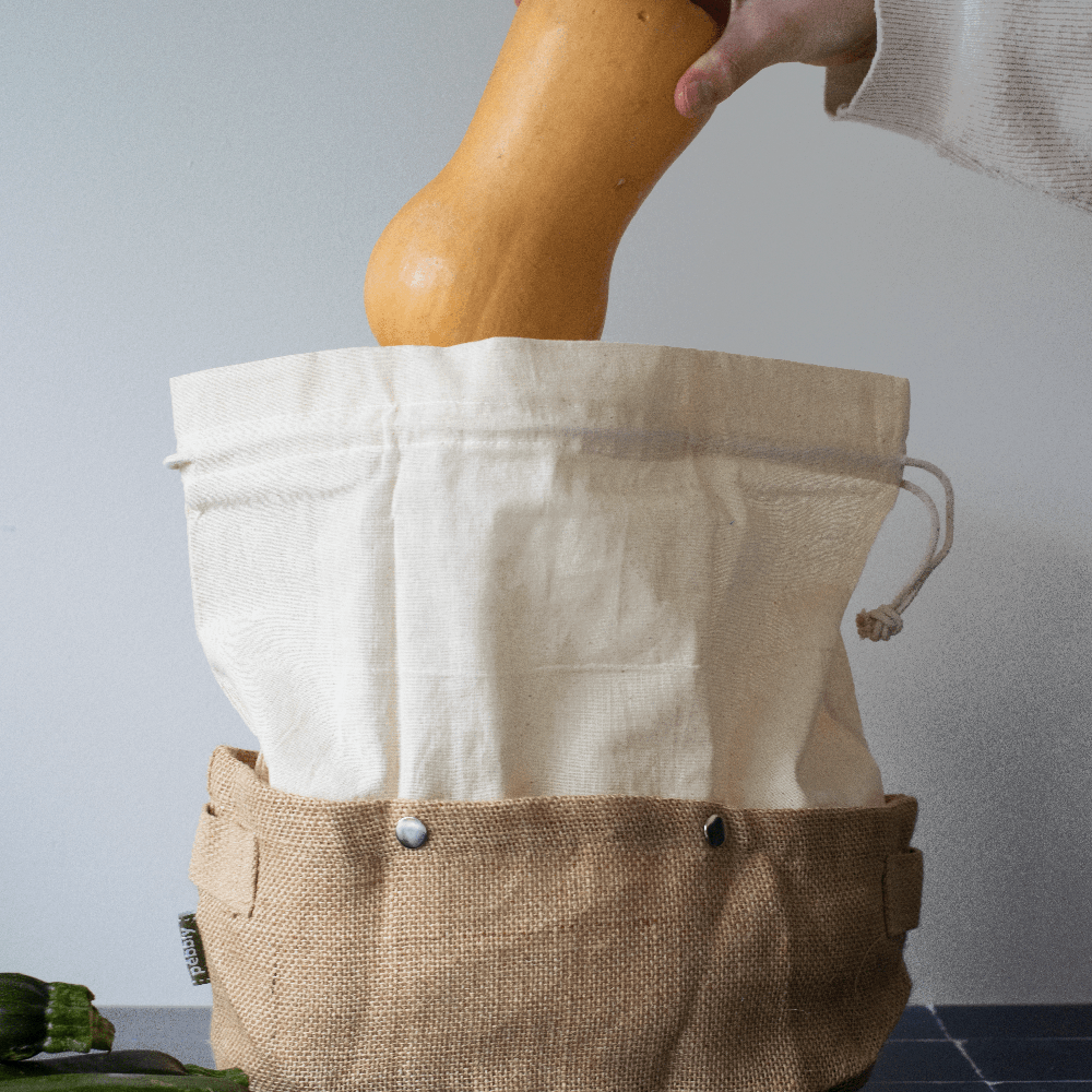 2-in-1 Shopping & Storage Basket - Organic Cotton and Jute