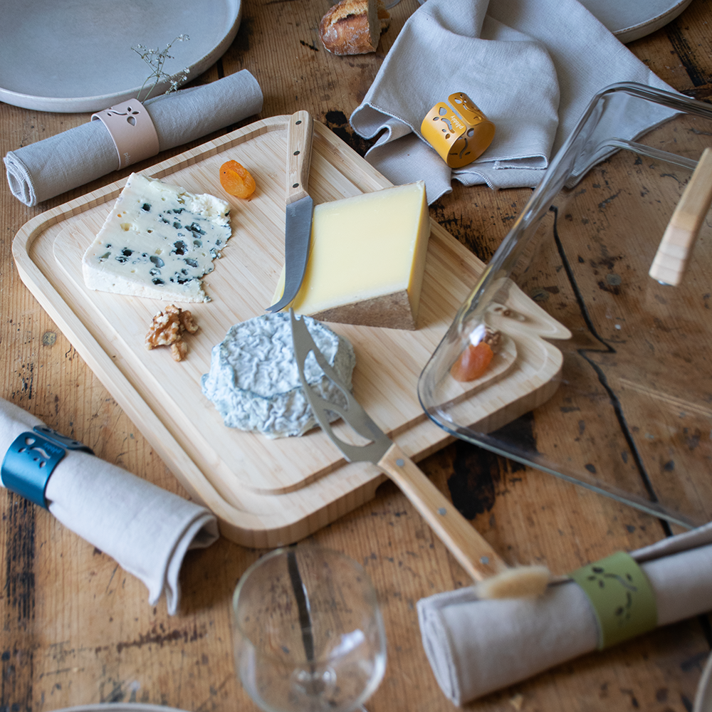 Cheese Serving Platter - Bamboo Platter with Glass Cover