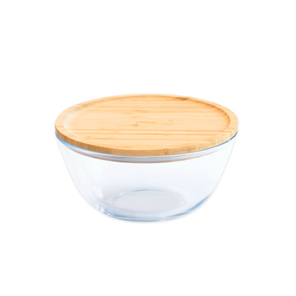 Glass Mixing Bowl with Bamboo Lid